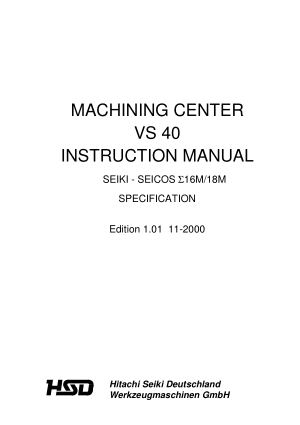 Milling Machines No Hitachi Seiki MK Operator Instructions Manual 1966 3 & 4 