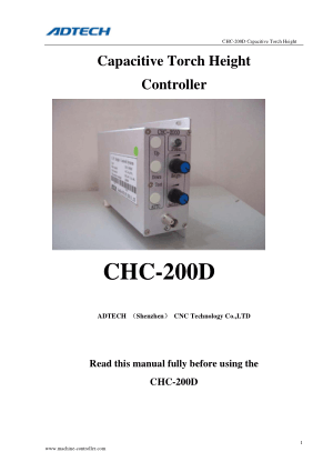 ADTECH CHC-200D User Manual Capacitive Torch Height Controller