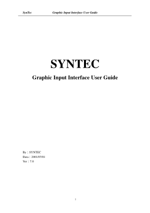 SYNTEC Graphic Input Interface User Guide