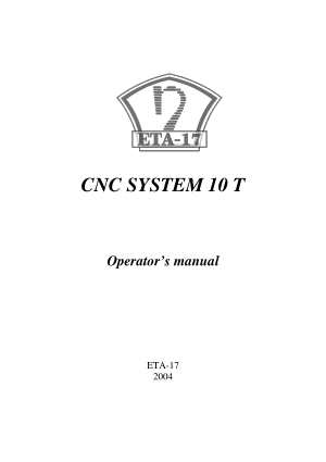 ETA-17 SYSTEM 10 T Operator’s Manual