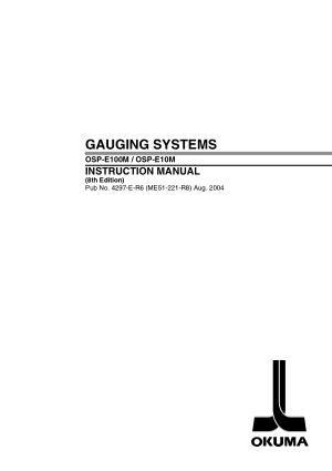 Okuma Gauging System OSP-E100M E10M Instruction Manual