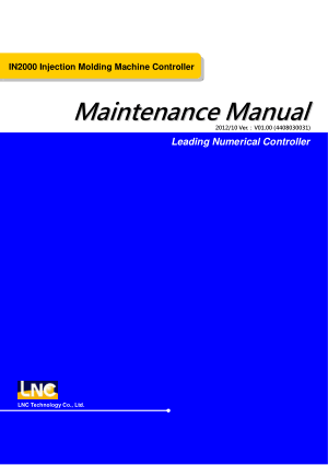 LNC IN2000 Injection Molding Machine Controller Maintenance Manual