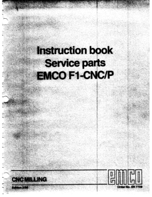 EMCO F1-CNC/P Instruction Book Service Parts