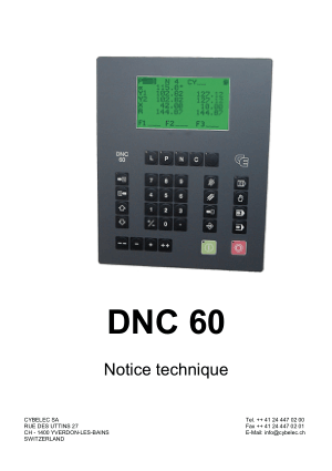 Cybelec DNC 60 Notice technique