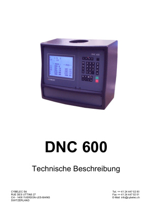 Cybelec DNC 600 Technische Beschreibung