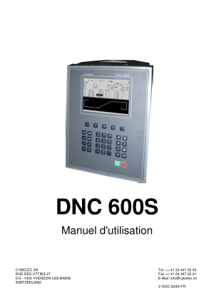 Cybelec DNC 600S Manuel dutilisation