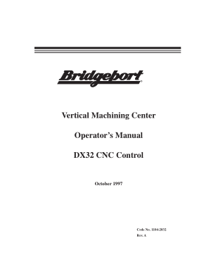 Bridgeport DX32 CNC VMC Operators Manual