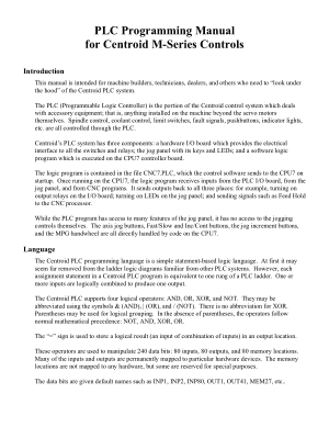 Centroid M-Series Controls PLC Programming Manual