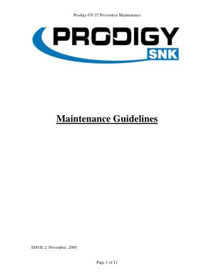 PRODIGY GT-27 Maintenance Guidelines