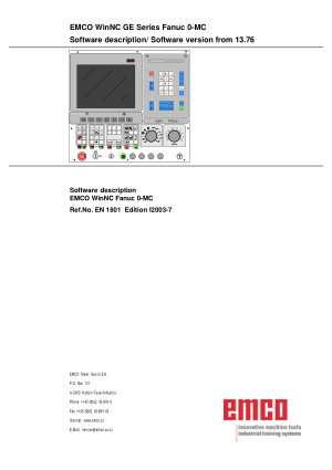EMCO WinNC GE Series Fanuc 0-MC Manual