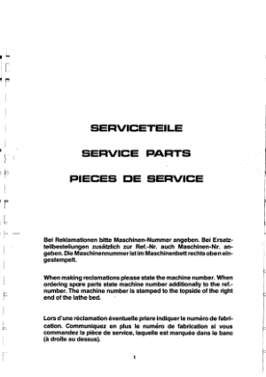 Emco Maximat Super 11 Service Parts Manual