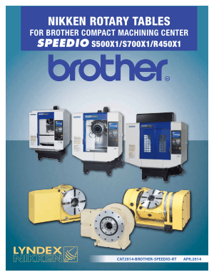 Lyndex-Nikken Brother Speedio S500X1 Rotary Table Catalog