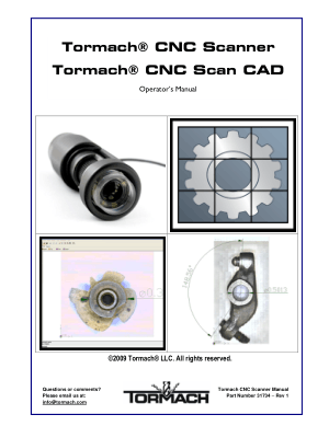 Tormach CNC Scanner Tormach CNC Scan CAD Operator’s Manual