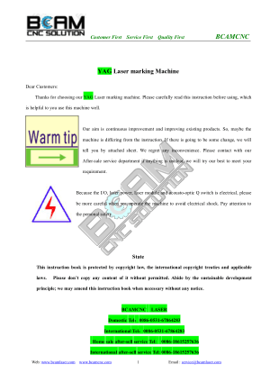 BCAMCNC YAG Marking machine User Manual