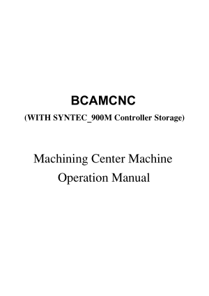 Taiwan Syntec Control System Operation Manual
