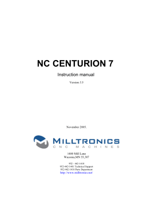 Milltronics NC Centurion 7 Programming Manual
