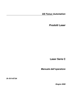 Fanuc Laser Serie C Manuale dell’operatore B–70114IT/04