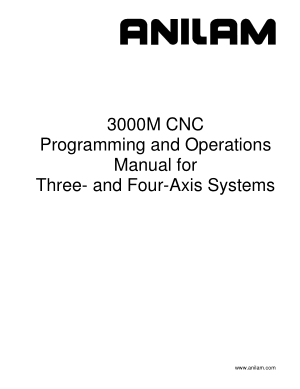 ANILAM 3000M CNC Programming and Operations Manual for Three- and Four-Axis Systems