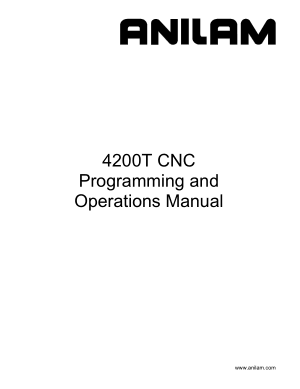 Anilam 4200T Programming & Operations Manual