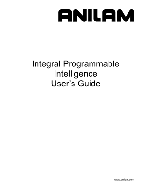 ANILAM 5000M Integral Programmable Intelligence User�s Guide