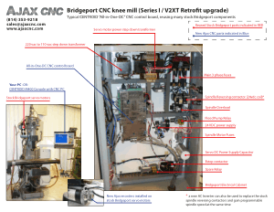 Ajax CNC Bridgeport CNC knee mill (Series I / V2XT Retrofit upgrade)