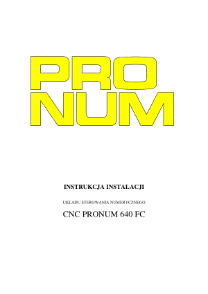 Instrukcja Instalacji PRONUM 640FC