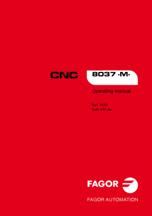 Fagor CNC 8037M Operating Manual