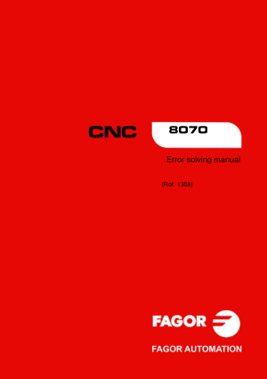 Fagor 8070 CNC Error Solving Manual