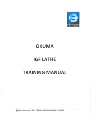 Okuma IGF Lathe Training Manual