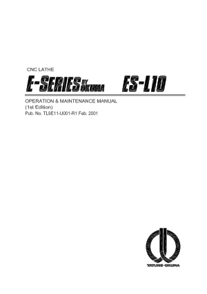 Okuma E-Series ES-L10 Operation Maintenance Manual