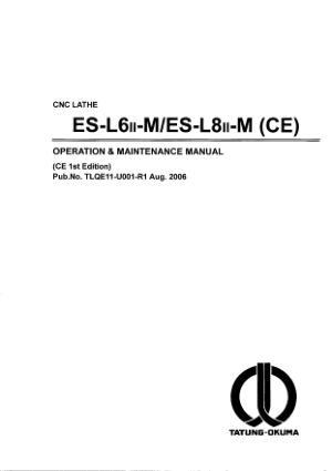 Okuma ES-L6/L8II-M CE Operation Maintenance Manual