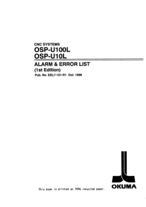 Okuma OSP-U100L OSP-U10L ALARM & ERROR LIST