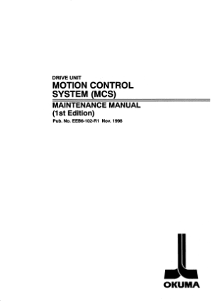 Okuma Drive Unit Motion Control System Maintenance Manual