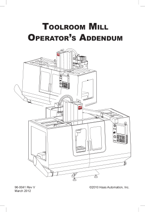 Haas Toolroom Mill Operator Manual