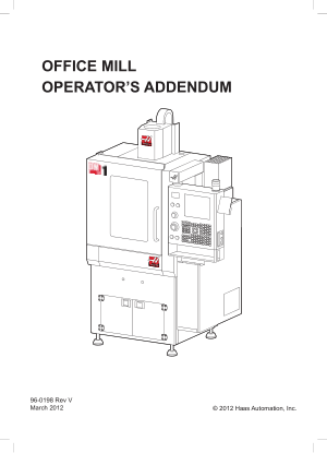 Haas Office Mill Operator Manual