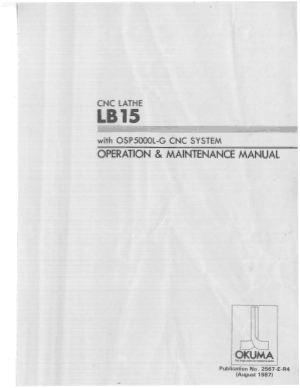 Okuma Lathe LB15 OSP5000L-G Operation Maintenance Manual