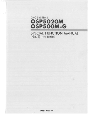 Okuma OSP5020M OSP500M-G Special Function Manual