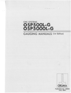 Okuma OSP500L-G OSP5000L-G Gauging Manuals