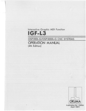 Okuma IGF-L3 OSP500L-G OSP5000L-G Operation Manual