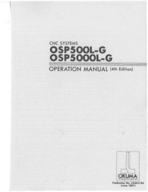 Okuma OSP500L-G OSP5000L-G Operation Manual
