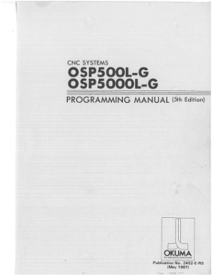 Okuma OSP500L-G OSP5000L-G Programming Manual