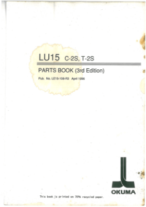 Okuma LU15 C-2S T-2S Parts Book