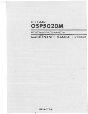 Okuma OSP5020M MC-40VA 40VB 50VA 60VA Maintenance Manual