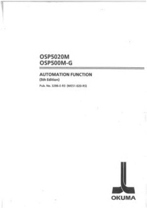 Okuma OSP5020M OSP500M-G Automation Function