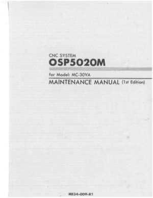 Okuma OSP5020M MC-30VA Maintenance Manual