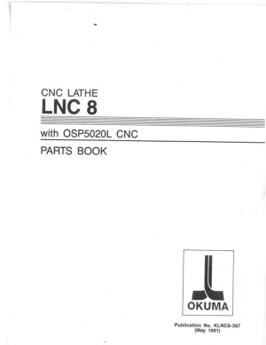 Okuma LNC 8 OSP5020L CNC Parts Book