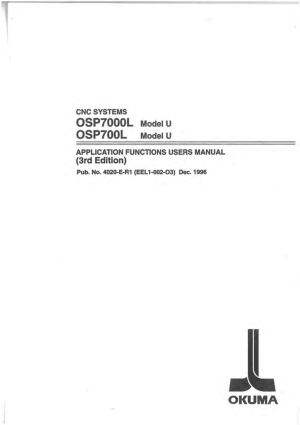 Okuma OSP7000L Model U Application Functions Users Manual