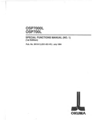 Okuma OSP7000L Special Functions Manual 1