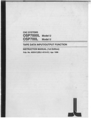 Okuma OSP7000L Model u Tape Data Instruction Manual