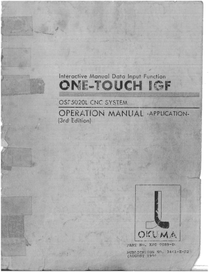 Okuma ONE-TOUCH IGF OSP5020L Operation Manual